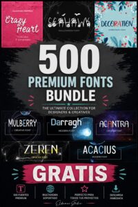 500 Premium Fonts Bundle Gratis ()