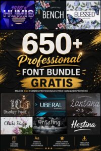 650+ Professional Font Bundle Gratis ()